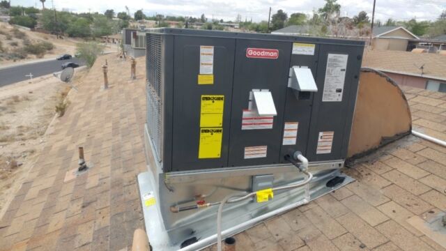 New Goodman unit installation on roof