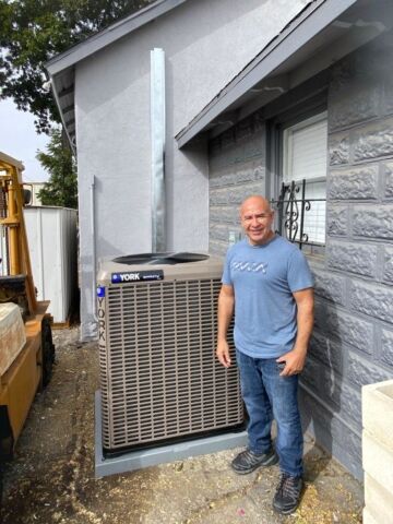 Happy customer with new York unit installation