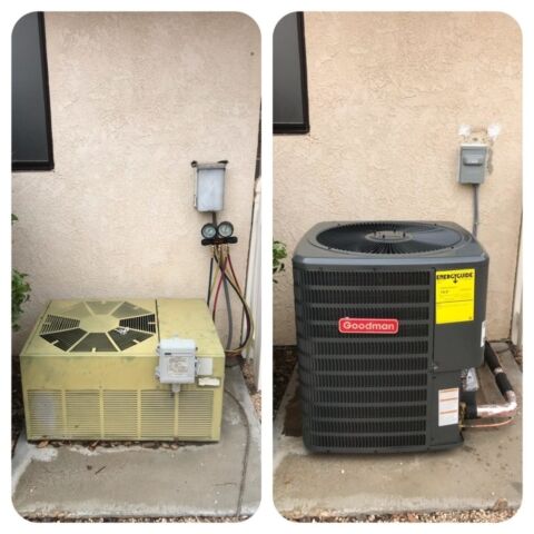 Before and after new unit installation