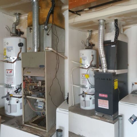 Before and after new unit installation