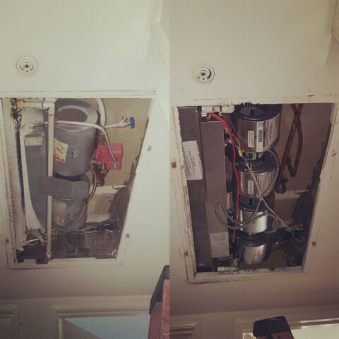 Before and after new unit installation