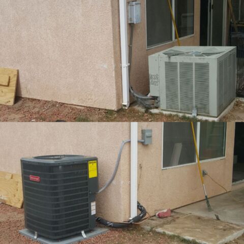 Before and after new unit installation