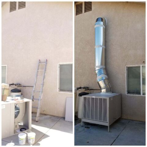 Before and after new unit installation