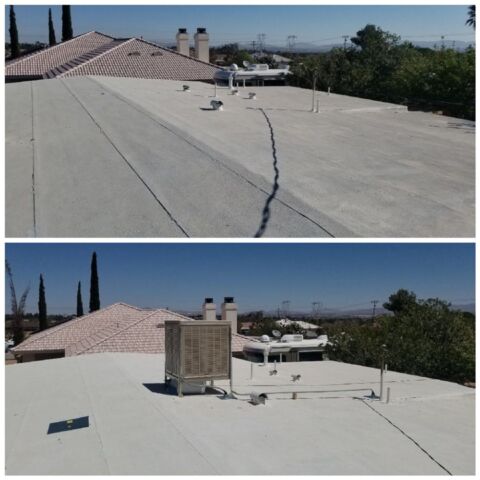 Before and after new roof unit installation