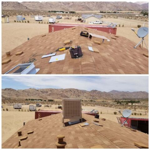 Before and after new roof unit installation