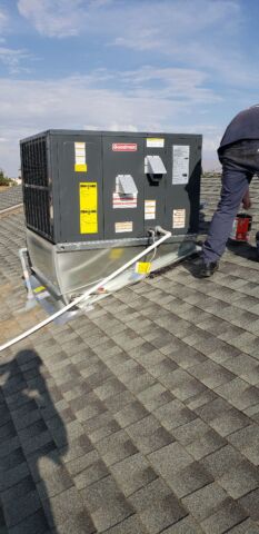 New roof unit installation