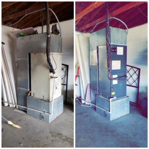 Before and after new unit installation