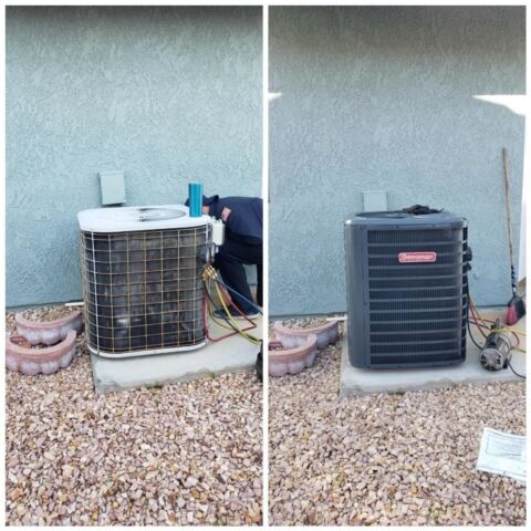 Before and after new unit installation